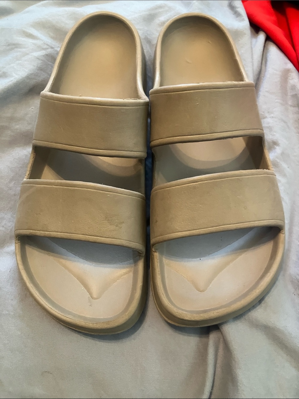 Old Navy Women's Tan Double-Strap Slide Sandals